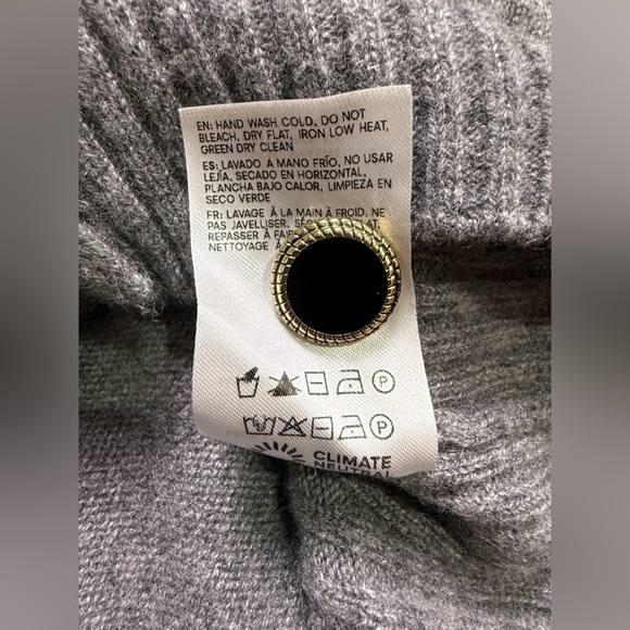 Reformation Hana Ribbed Cropped Cardigan Sweater 100% Cashmere Gray Size Small - Picture 11 of 15